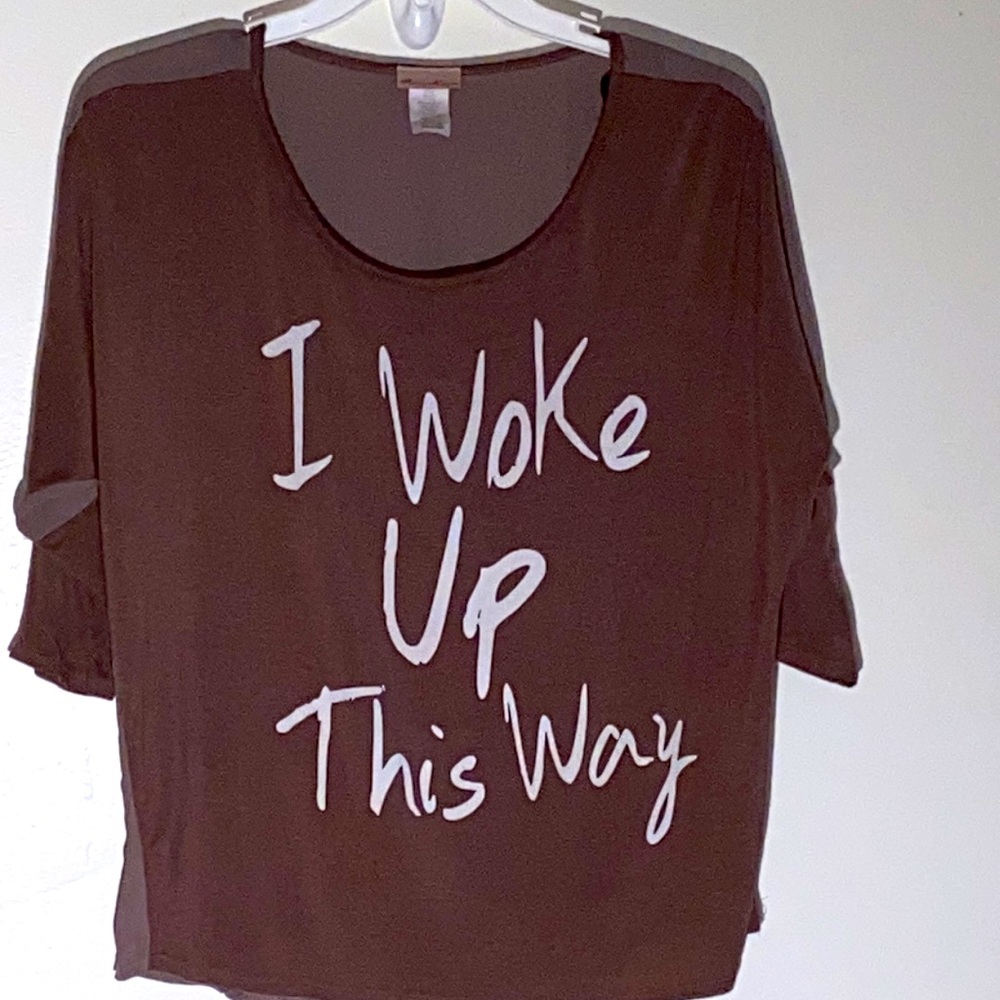 Fashion Magazine Woman Two Tone Printed Top Size M